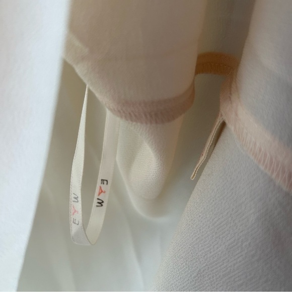 E&M Beige Creme Flowy Tank Top Blouse with Animal Print Straps Cute Buttons - Picture 9 of 12